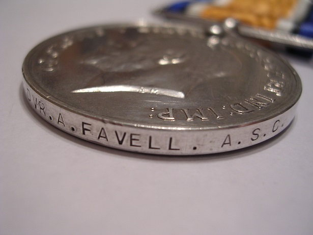 Driver Albert Favell's medal